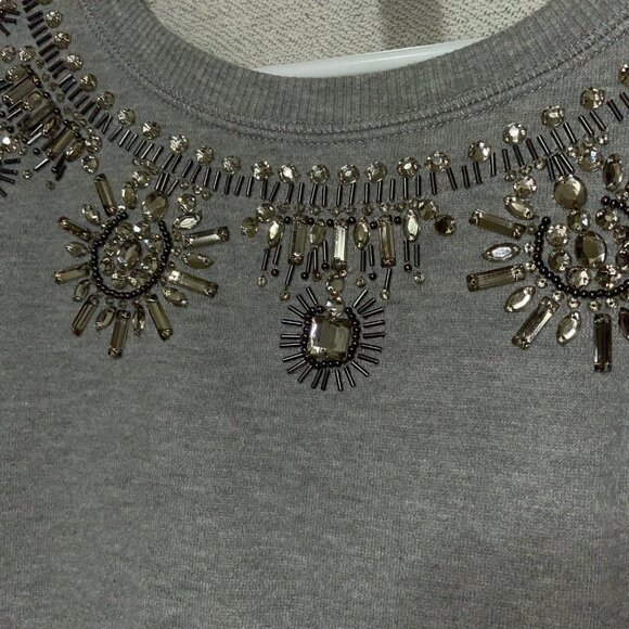 Beaded Maternity Sweatshirt By A Pea In The Pod Size Small Grey - Picture 5 of 5